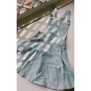 Denim pinafore overalls dress